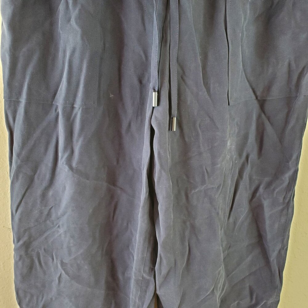 Whistles Womens Navy Madison Drawstring Pocket Detail Trouser Pants 8 - Picture 3 of 9